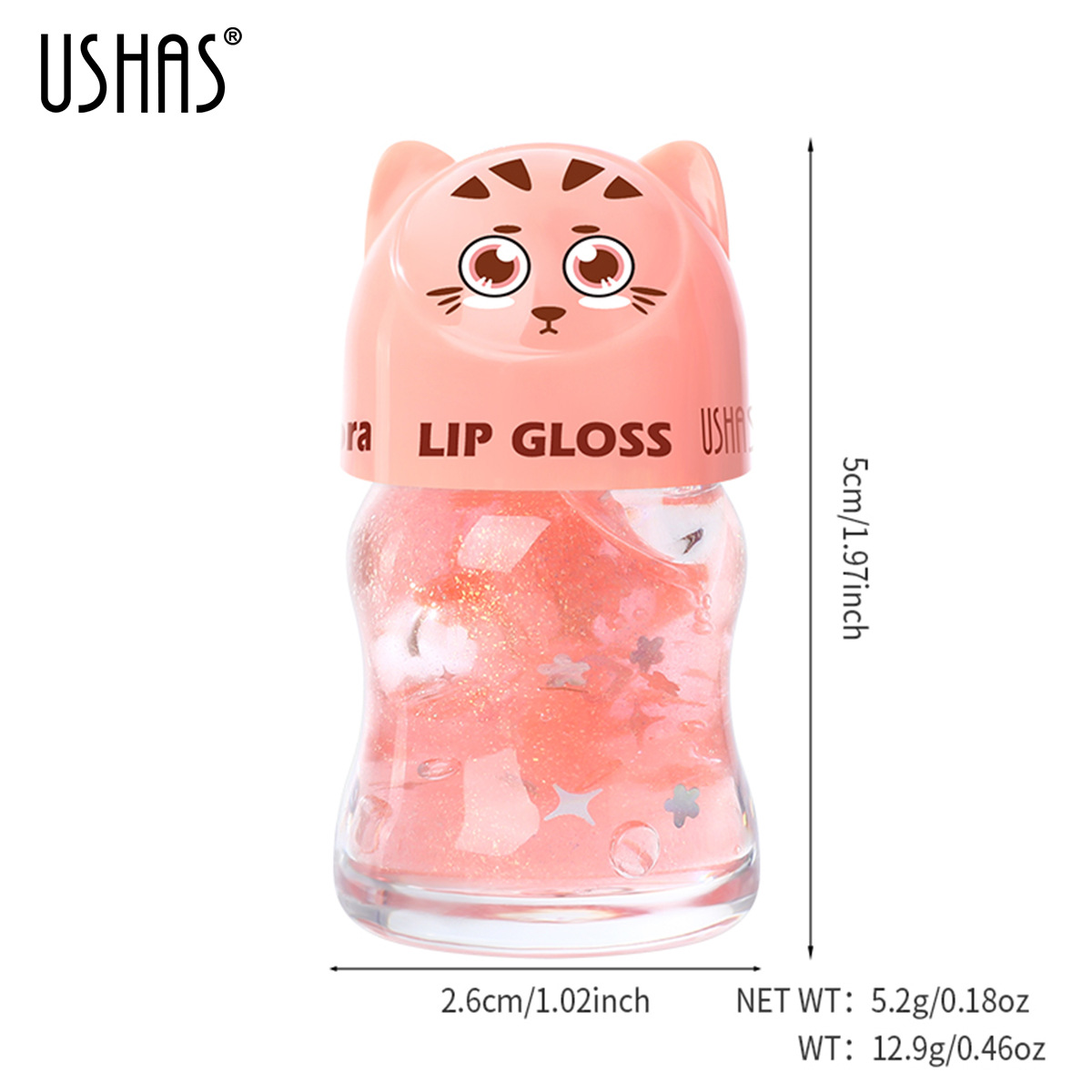 USHAS 3-Farben-Liquid-Gloss-Lang anhaltendes Lippenöl mit Box-Pack_voghion.com