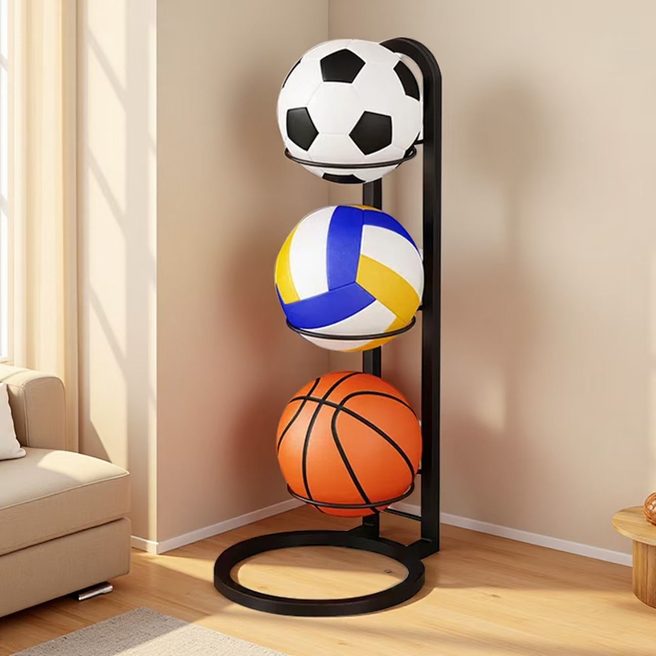 Basketball football storage system