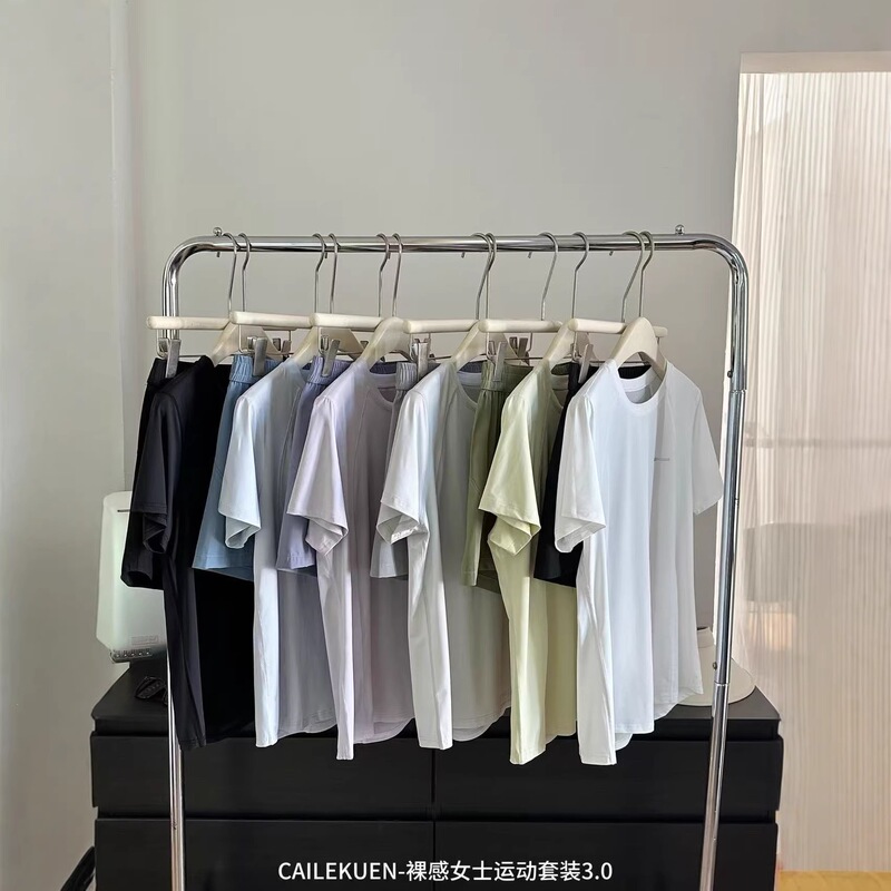 Summer New Style Nude-Feel Sports Suit 3.0 Summer Outdoor Leisure Sports Fitness Breathable Quick-Drying Two-Piece Suit for Women
