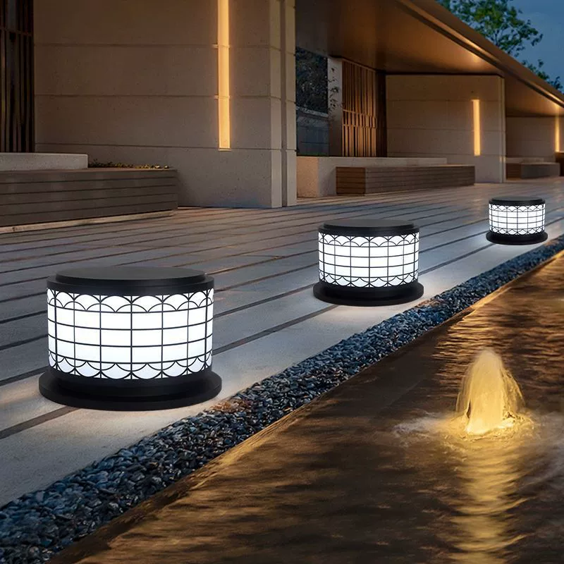 Столбик светильника водонепроницаемый и антикоррозийный светодиод простой современный ворота двор сад вилла солнечной стены круглый на открытом воздухе