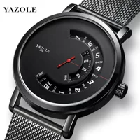 Мужские электронные спортивные часы (YAZOLE 509) с черной сетчатой застежкой, многослойный циферблат