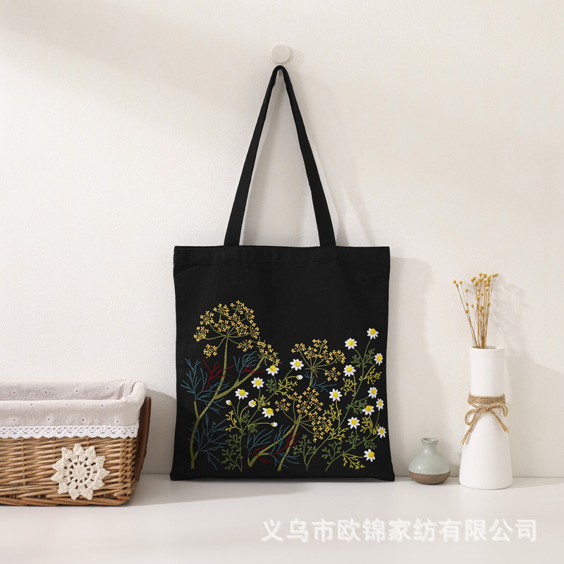 Chamomile-Bolsa de lona negra