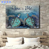 Turquoise Ocean Inspired Vibrant Turquoise 1pc Canvas跨境|ms