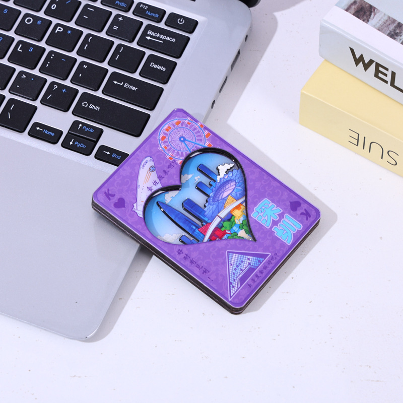 扑克款城市冰箱贴创意磁吸贴新品冰箱贴木质文创旅行工艺品现货|undefined