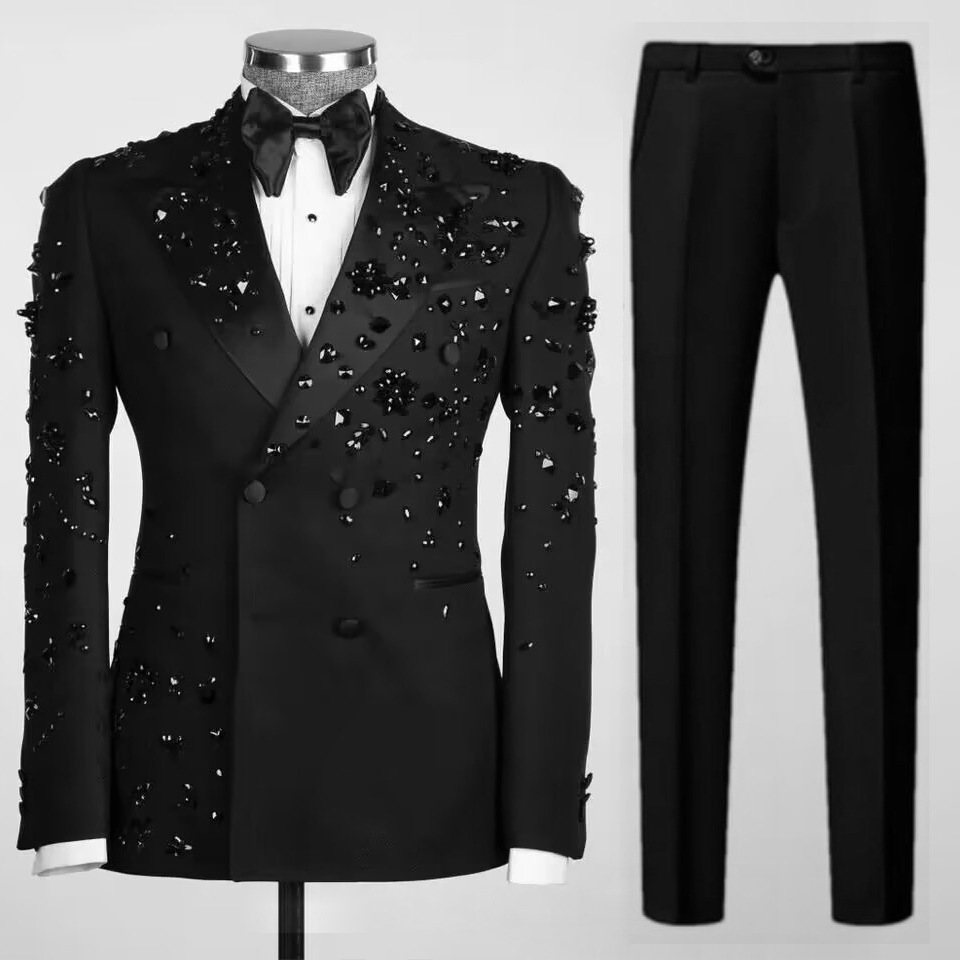 Luxury Slim Fit Men's Suit Set For Formal Events And Stage Hosting_voghion.com