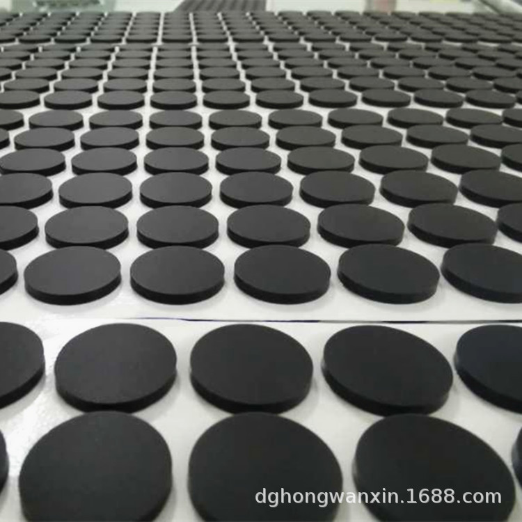 黑色网格橡胶脚垫片 自粘家具脚垫橡胶防滑垫 防滑透明硅胶条冲型