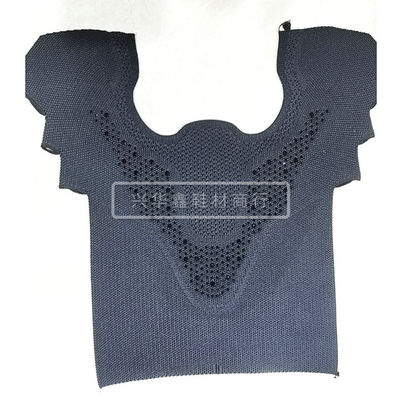 Nueva 3D volando tejido Vamp rhinestone de punto zapatos casuales transpirable superficie del zapato accesorios elásticos deportes personalización Vamp image 3