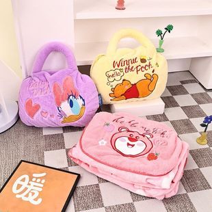 Cute Two-In-One Handbag-Style Multifunctional Blanket Girl Pillow School Dormitory Leisure 100*160 Foldableable