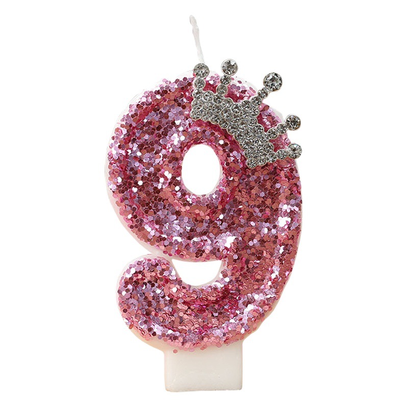 Nuevo cumpleaños vela digital corona princesa rosa pastel creativo vela transfronteriza e-commerce AliExpress vela dedicada