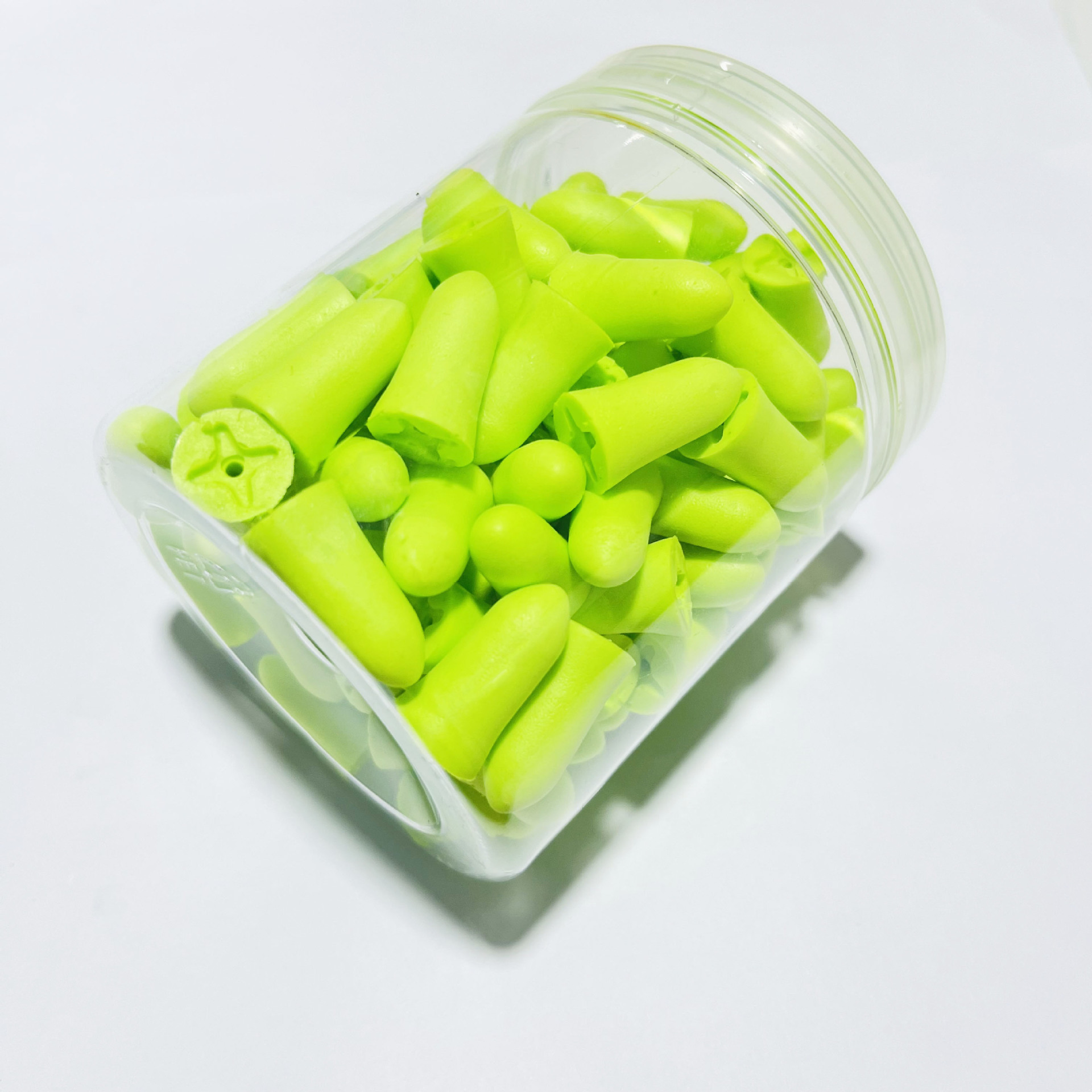 新款厂家聚氨酯乳胶质感海绵降噪音带孔型耳塞