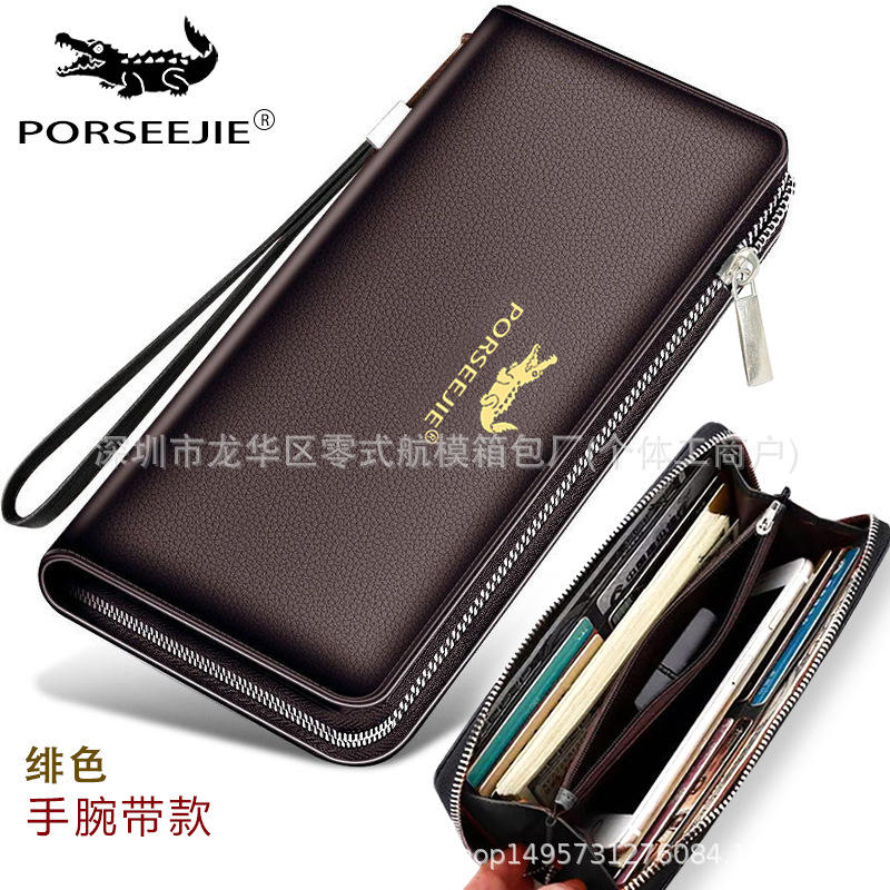 Cartera con estampado de cocodrilo Cartera para hombre Nuevo clip de dinero duradero Estilo corto Moda negocios Cartera de múltiples tarjetas Clásico