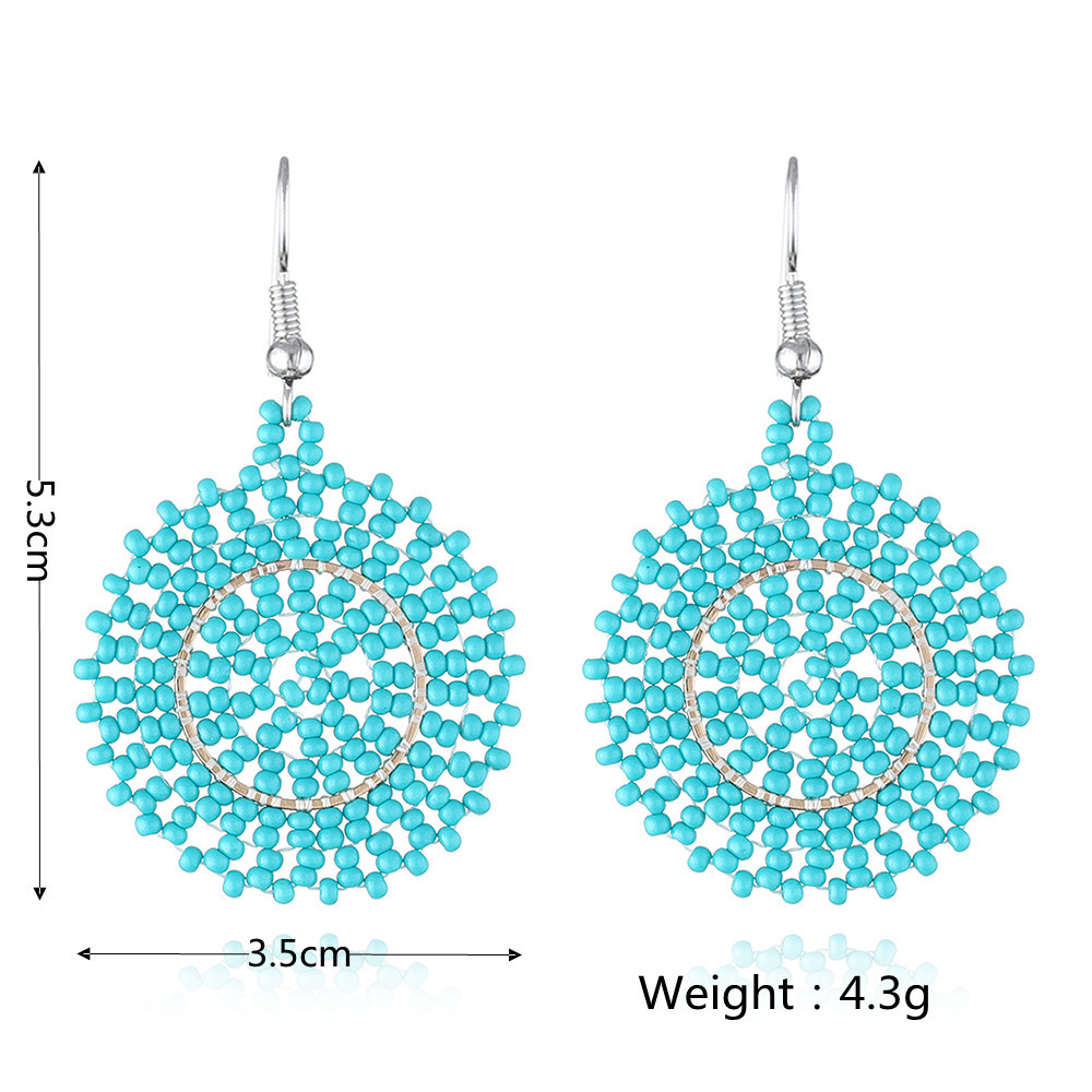 22g Weight Steel, Iron Ear Needle Material Drop Earrings Classification 1 Pair Quantity Holiday, Daily Occasion Seed Bead Material Geometric Pattern Women's Gender Beaded Design Bohemian Style 1 Pair Bohemian Geometric Beaded Seed Bead Drop Earrings 无