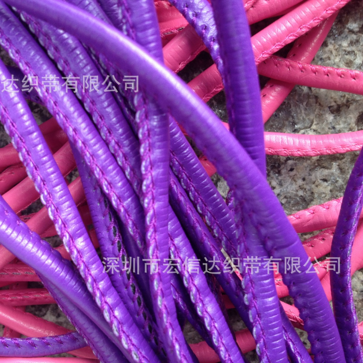 专业厂家直销扁平PU编织皮绳皮条箱包皮绳八股绳坚韧规格3-15MM