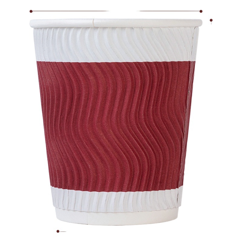 Deli taza de papel 19206 aislamiento térmico desechable papel espesado taza de papel de doble capa taza de café taza de té del hogar bebida caliente