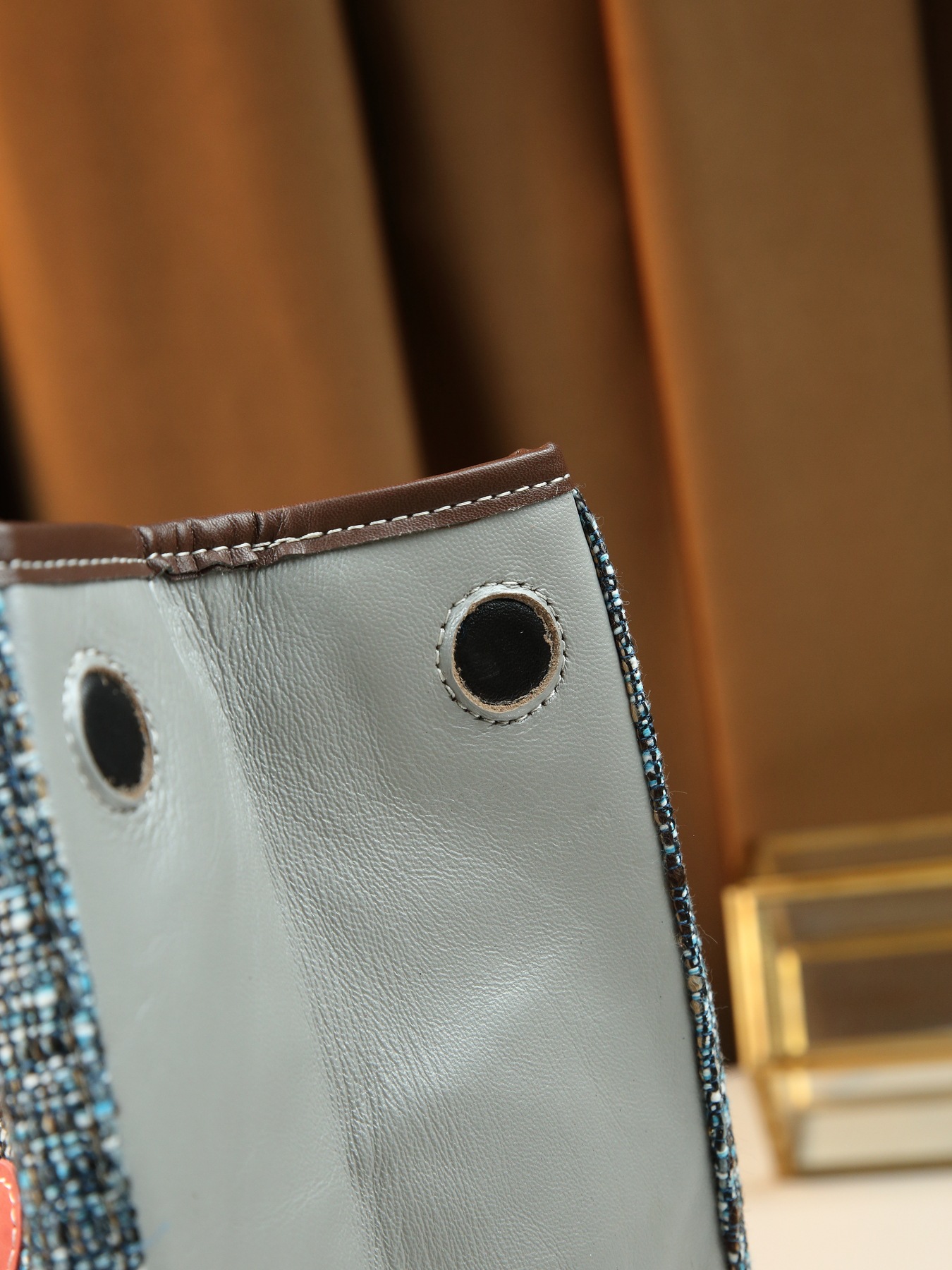 Women Genuine Leather Shoulder Bag Patchwork Irregular Graphic_voghion.com