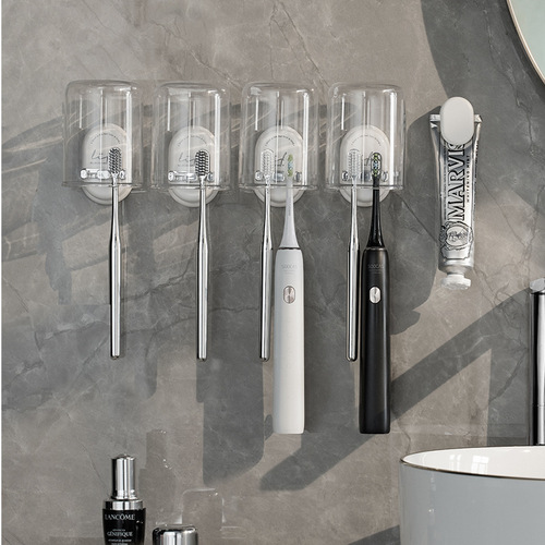Self-designed toothbrush rack storage rack bathroom wall-mounted mouthwash cup punch-free dental cylinder holder set