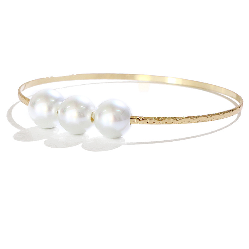 Wholesale Round Bead Glass Pearl Metal Bracelet Ethnic Style Retro Simple Bracelet Jewelrypicture5