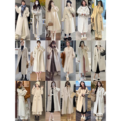 韓国版両面カシミヤコート秋冬新作ロング膝上ブランド婦人服卸売供給