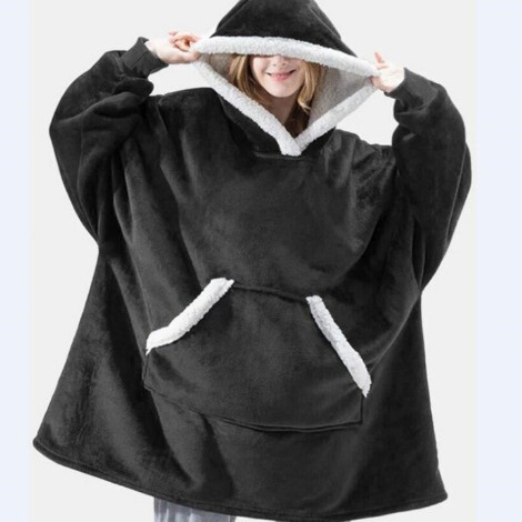 怠け者の頭のパジャマの保温服の羊の小毛のテレビのじゅうたんの抱擁式の帽子のシャツの防寒保温のパジャマの家の服|undefined