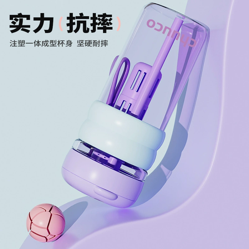 Capacious plastic pen, straw, high quality coffee flavored tea with glass