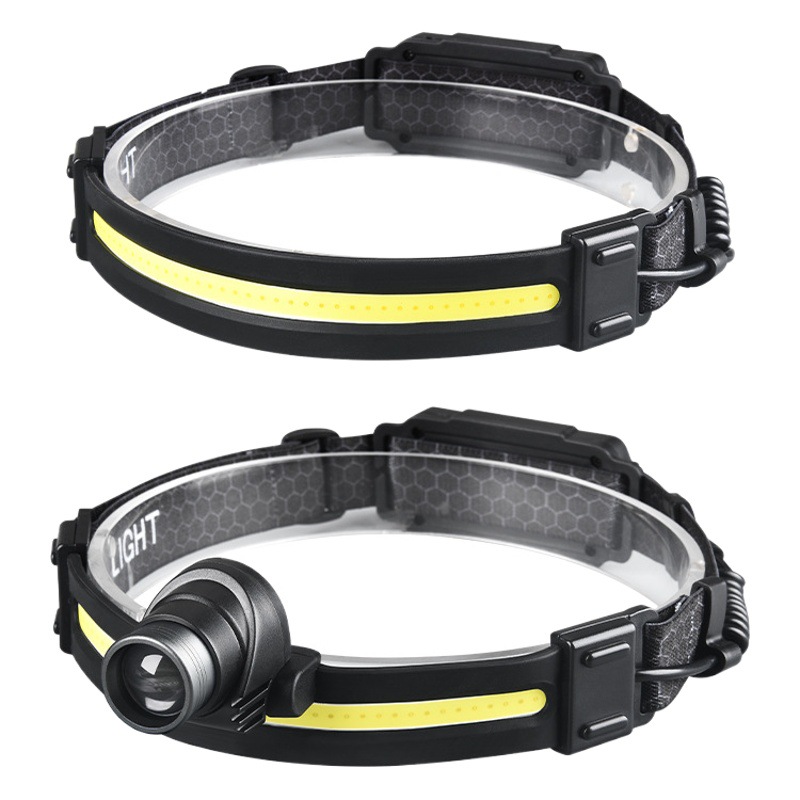 Transfronterizo nuevo faro de luz fuerte USB carga incorporada COB lámpara de parche faro al aire libre Faro de inducción multifuncional