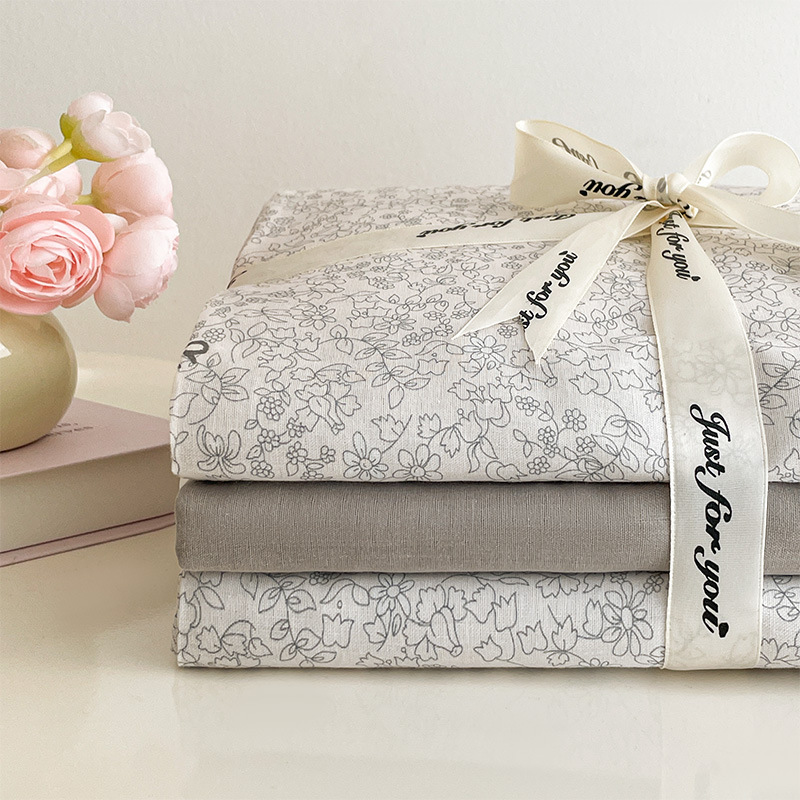 Nuevo juego de cuatro piezas de cama de hilo de doble capa Clase A, algodón puro, 2025, nuevo juego de sábanas con funda de edredón, ropa de cama de tres piezas