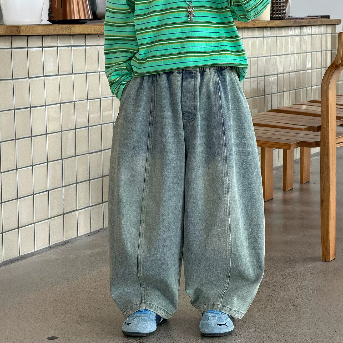 棉小铺男童裤子秋季儿童牛仔裤全棉2026新款韩版简潮童装弯刀裤潮