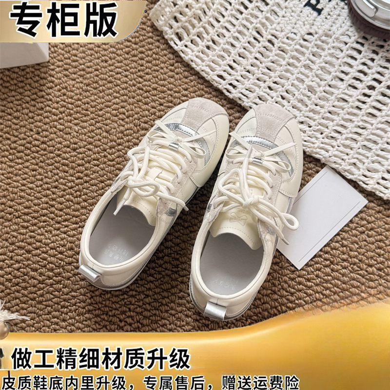银色德训鞋女款2025春秋新款百搭轻便软底潮流休闲鞋运动小白鞋子|undefined