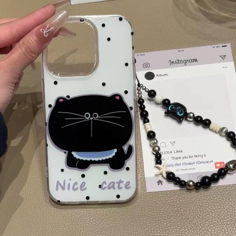 大きな顔水玉猫 IMD 二層猫ブレスレット Apple 16ProMax 携帯電話ケース iPhone15 新しい 13/14|undefined