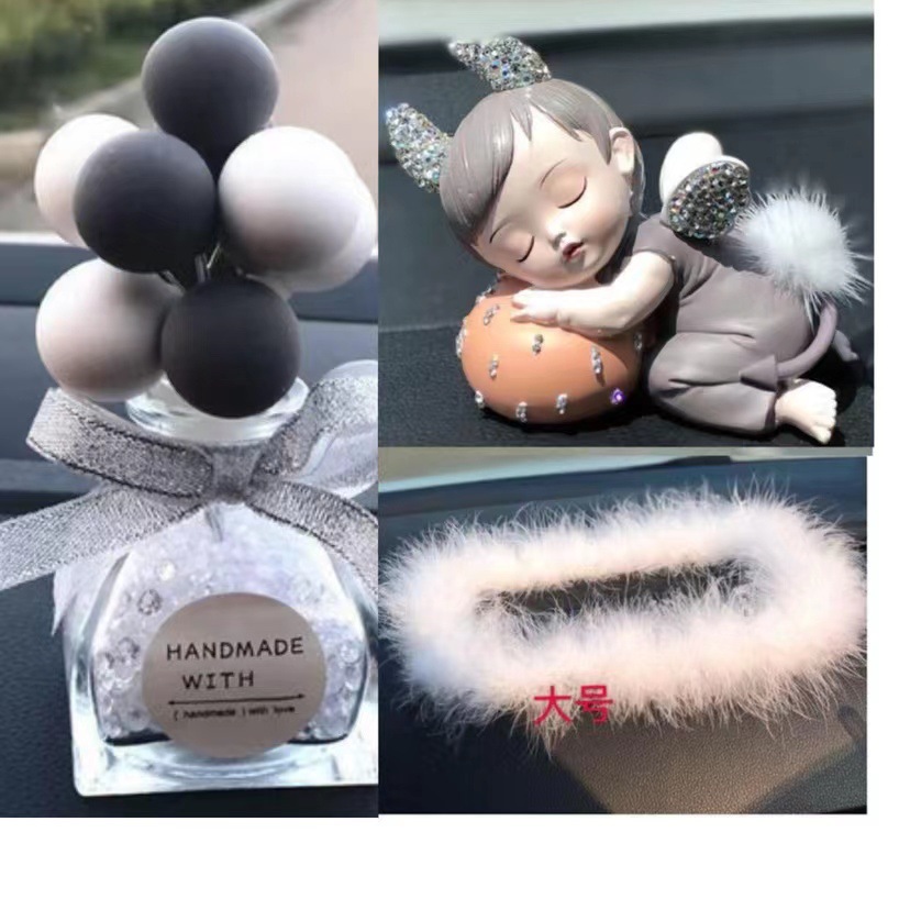 Adornos de automóviles Bola de diamantes de imitación Botella de aromaterapia Adornos de automóviles Consola central Decoración de automóviles Suministros internos de automóviles Net Red de plástico para mujeres