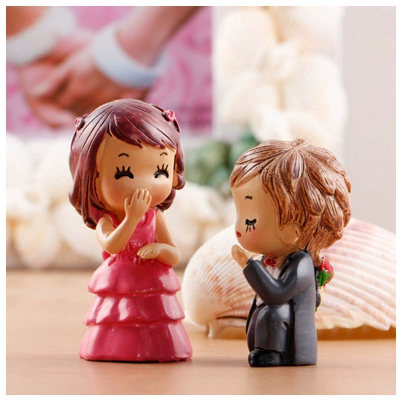 Мультфильм пара предложение украшение мох микро пейзаж украшение экологическая бутылка кукла украшение торта