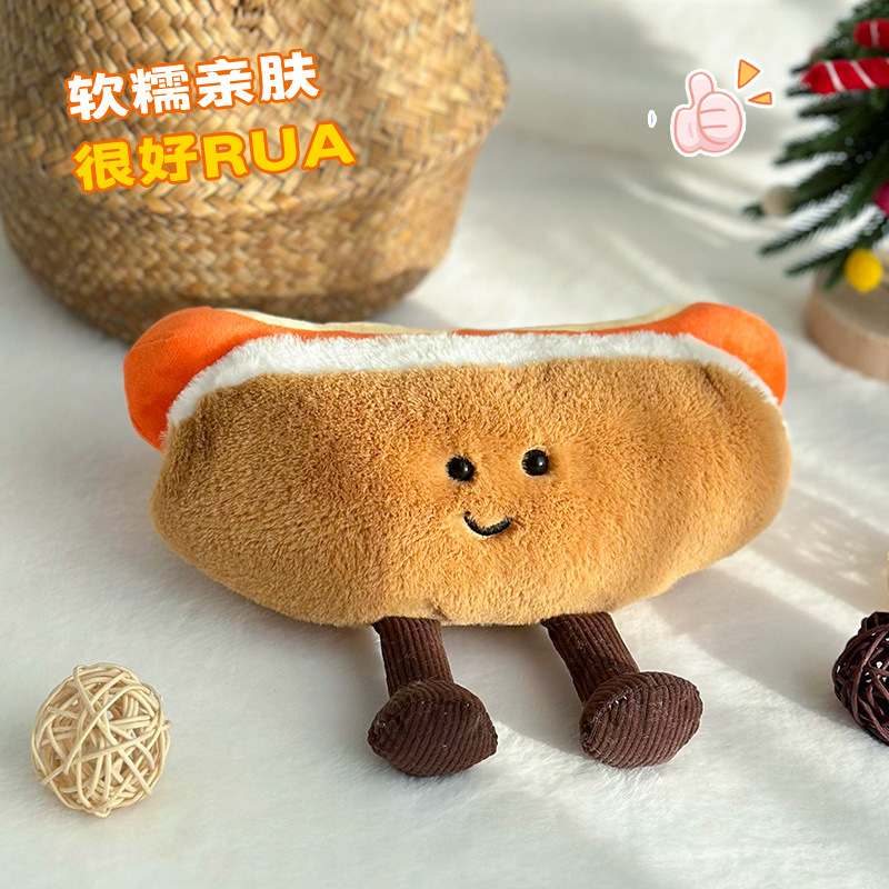 2025 nueva simulación de juguetes de peluche perros calientes muñecas atrapar muñecas lindas más series de juguetes de peluche al por mayor