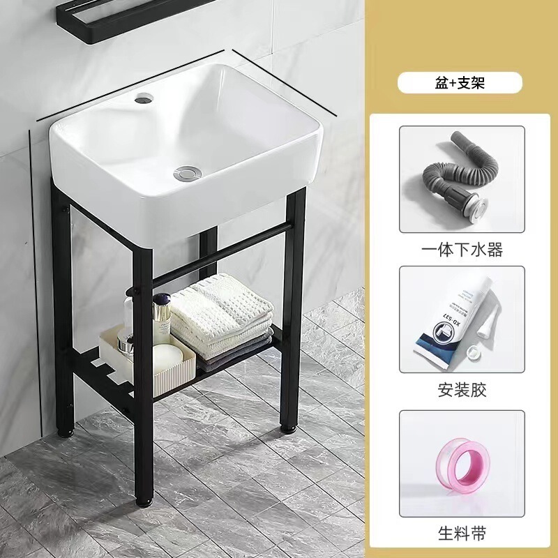 卫生间小户洗手盆落地式台盆洗手池支架不锈钢挂墙式洗脸盆柜组合|undefined