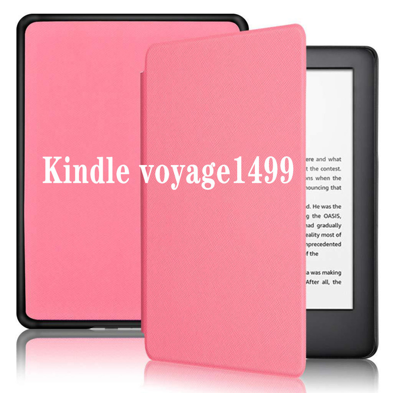 For Kindle Voy 1499 Protective Case Amazon Back Sticker Side-flip Leather Case E-book Case