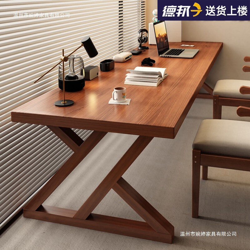 Solid Wood Desk Student Home Computer Desk to Living Room Large Board Table Bedroom Double Rectangular Workbench Table
