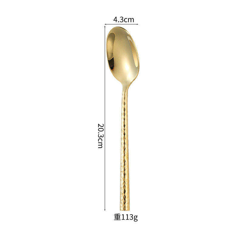 Edles Besteckset Mit Hammerschlagdesign Aus Edelstahl Rund_voghion.com