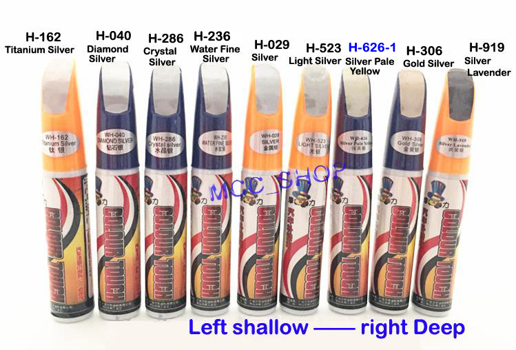 Moli Green Series Car Touch-Up Pen, Car Paint Scratch Repair Pen, Black, White, Red, Silver, Gray, Blue, Gold, Brown, Yellow