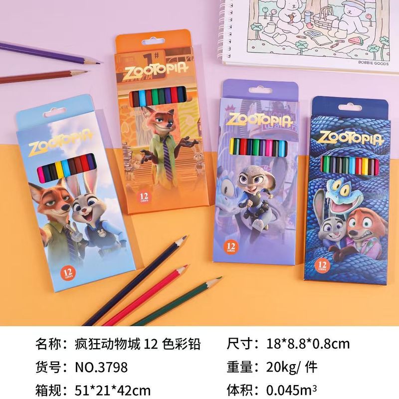 Zootopia 2 Colored Pencil Set High-Value Ins Judy Nick Peripheral Stationery Drawing Coloring Pencils