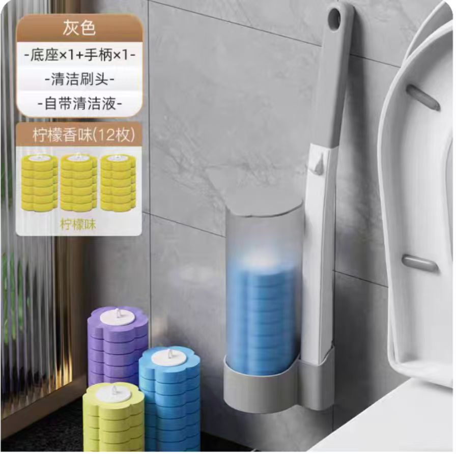 Cepillo de inodoro desechable para uso doméstico, cepillo de inodoro de mango largo sin perforaciones, sin rincones muertos, cepillo de limpieza estéril, cepillo de inodoro.