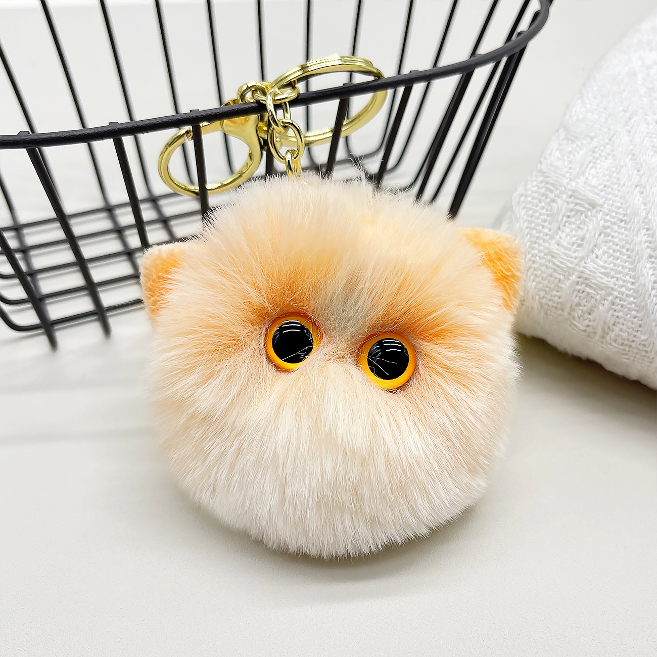 新しいぬいぐるみペンダント猫ヘッドキーホルダー女性かわいい動物車のキーホルダー人形ペンダント小さなギフト