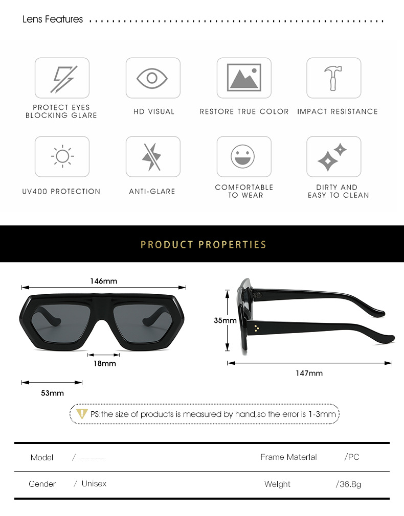 Cross Border New Flat Glasses European And American Irregular Sunglasses Sunglasses Ins Travel Street Shooting Colored Sunglasses For Women_voghion.com