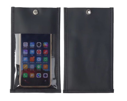 PU leather anti-camera protective case with magnetic clasp, portable outdoor touch-screen phone case
