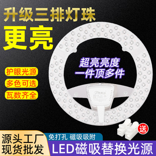Full spectrum ceiling lamp led wick replacement and modification of light source module household eye lens circular lamp plate magnetic attraction