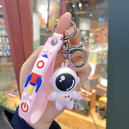 Cartoon Astronaut Keychain Decor Cute School Bag Anti-Lost Space Alien Figurine Hook Decor for Handbag Accessory