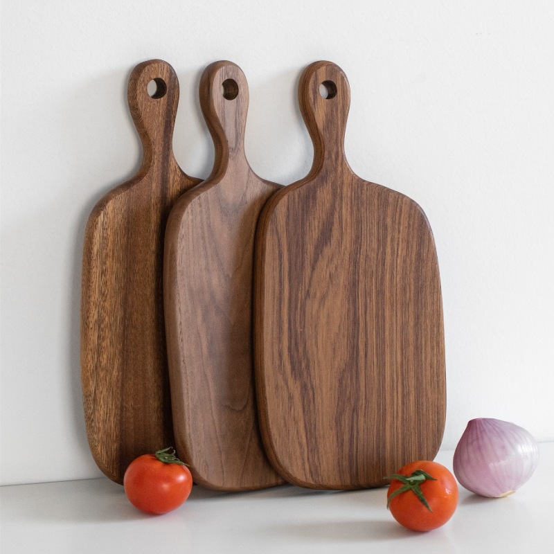 柚木把手菜板实木家用木质砧板厨房双面切菜板整木防开裂案板面板