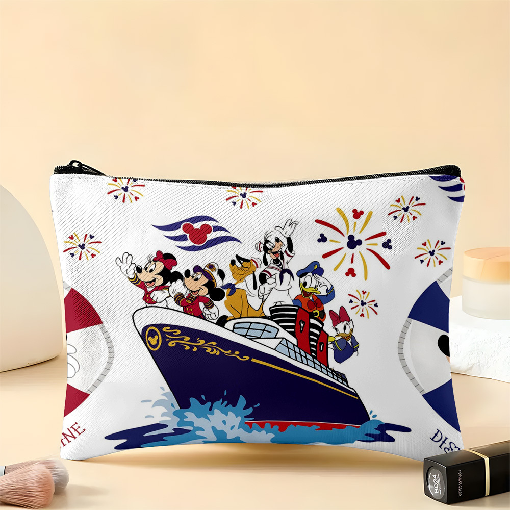 跨境亚马逊TEMU帆布笔袋图案拉链袋棉布袋化妆品收纳包 彩印文具