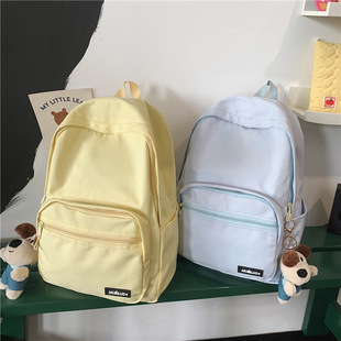 New Korean Style Casual Backpack High School Students Class Fresh Sweet Schoolbag Girl Fashion Solid Color Travel Backpack