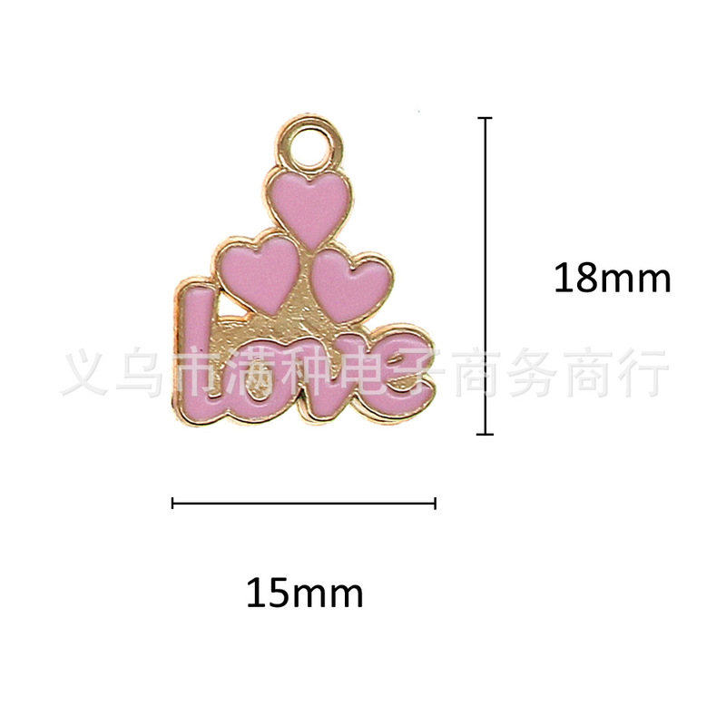 バレンタインデーピンクラブハートジュエリーアクセサリー diy ブレスレットキーホルダーネックレスペンダント合金オイルドリップペンダント|undefined