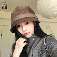 高品质渔夫帽秋冬款灯芯绒休闲百搭盆帽一帽多戴大脸显脸小渔夫帽