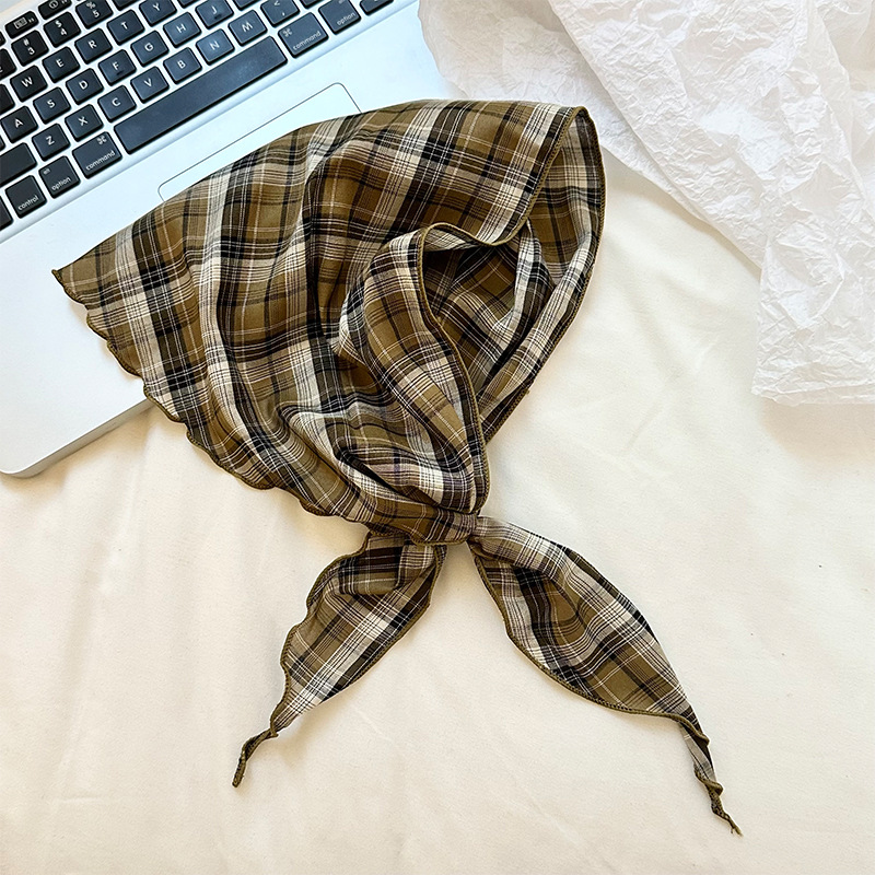 Pañuelo de seda de alta calidad, bufanda de decoración de cuello de todo fósforo coreana, bufanda triangular retro literaria, bufanda de cintura, cinturón para el cabello, cabello atado